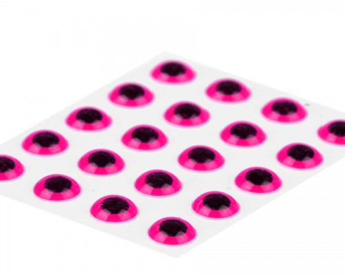 3D Epoxy Eyes, Fluo Pink, 4 mm